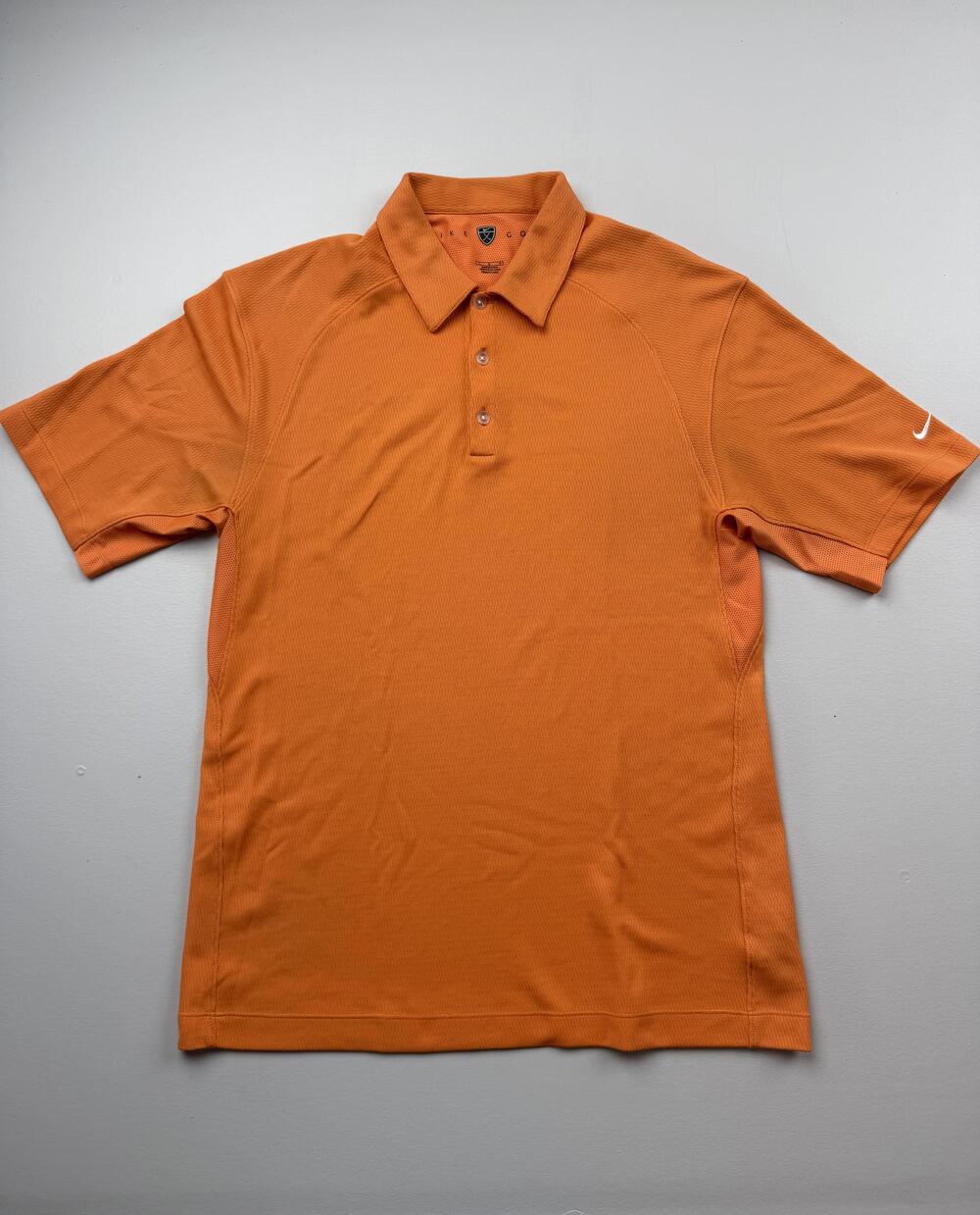 Nike Golf Fit Dry Polo Shirt Mens Large Orange Solid Golf Performance Knit